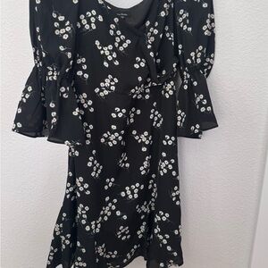Black mini floral dress